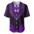 African Dashiki Baseball Jersey With Polynesian Pattern - Purple LT9 Purple - Polynesian Pride