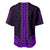 African Dashiki Baseball Jersey With Polynesian Pattern - Purple LT9 - Polynesian Pride