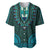 African Dashiki Baseball Jersey With Tapa Pattern - Teal LT9 Teal - Polynesian Pride