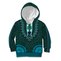 African Dashiki Kid Hoodie With Tapa Pattern - Teal LT9 Teal - Polynesian Pride
