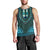 African Dashiki Men Tank Top With Tapa Pattern - Teal LT9 - Polynesian Pride