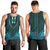 African Dashiki Men Tank Top With Tapa Pattern - Teal LT9 - Polynesian Pride