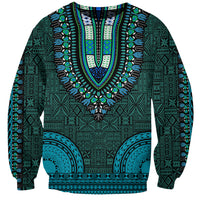 African Dashiki Sweatshirt With Tapa Pattern - Teal LT9 Unisex Teal - Polynesian Pride