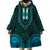 African Dashiki Wearable Blanket Hoodie With Tapa Pattern - Teal LT9 - Polynesian Pride