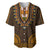 African Dashiki Baseball Jersey With Tapa Pattern - Gold LT9 Gold - Polynesian Pride