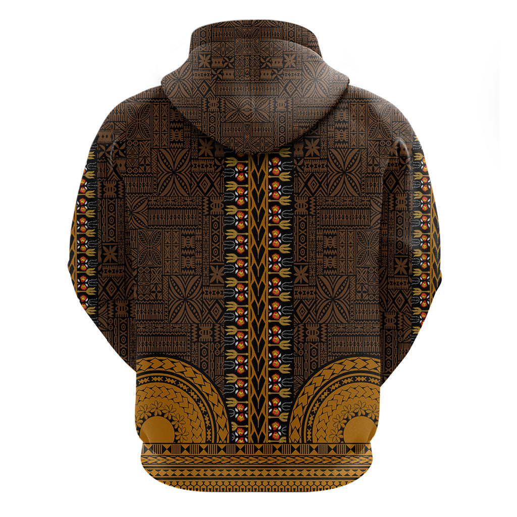 African Dashiki Hoodie With Tapa Pattern Gold LT9 - Polynesian Pride