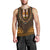 African Dashiki Men Tank Top With Tapa Pattern - Gold LT9 - Polynesian Pride