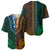 African Dashiki Baseball Jersey With Tapa Pattern - Half Green and Gold LT9 - Polynesian Pride