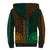 African Dashiki Sherpa Hoodie With Tapa Pattern - Half Green and Gold LT9 - Polynesian Pride