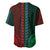 African Dashiki Baseball Jersey With Tapa Pattern - Half Green and Red LT9 - Polynesian Pride