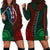 African Dashiki Hoodie Dress With Tapa Pattern - Half Green and Red LT9 - Polynesian Pride