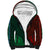 African Dashiki Sherpa Hoodie With Tapa Pattern - Half Green and Red LT9 Unisex Green and Red - Polynesian Pride