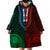 African Dashiki Wearable Blanket Hoodie With Tapa Pattern - Half Green and Red LT9 - Polynesian Pride