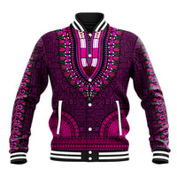 African Dashiki Baseball Jacket With Tapa Pattern - Pink LT9 Unisex Pink - Polynesian Pride