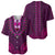 African Dashiki Baseball Jersey With Tapa Pattern - Pink LT9 - Polynesian Pride