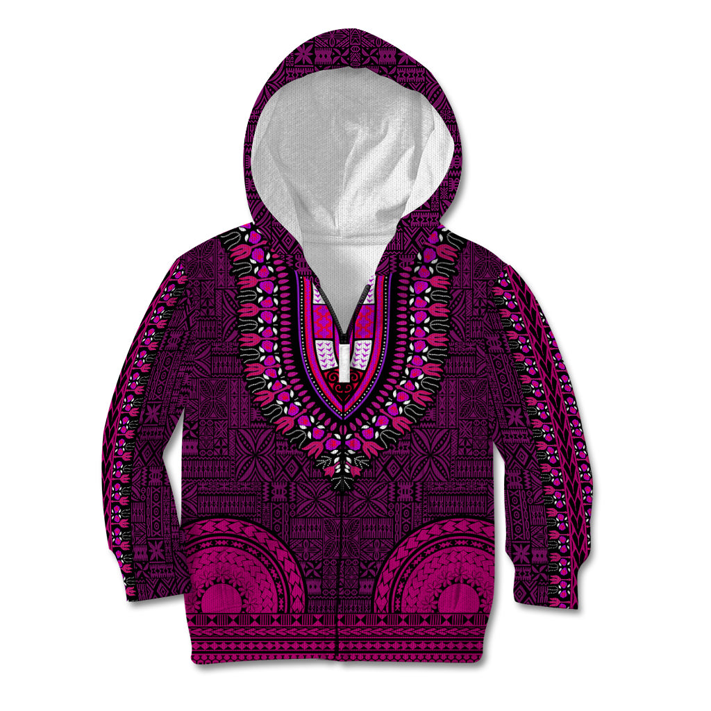 African Dashiki Kid Hoodie With Tapa Pattern - Pink LT9 - Polynesian Pride