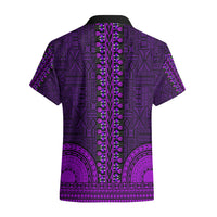 African Dashiki Hawaiian Shirt With Tapa Pattern - Purple LT9 - Polynesian Pride