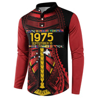 Independen Stet bilong Papua Niugini 1975 Button Sweatshirt Red Tribal Papua New Guinea Province Flag LT9 - Polynesian Pride
