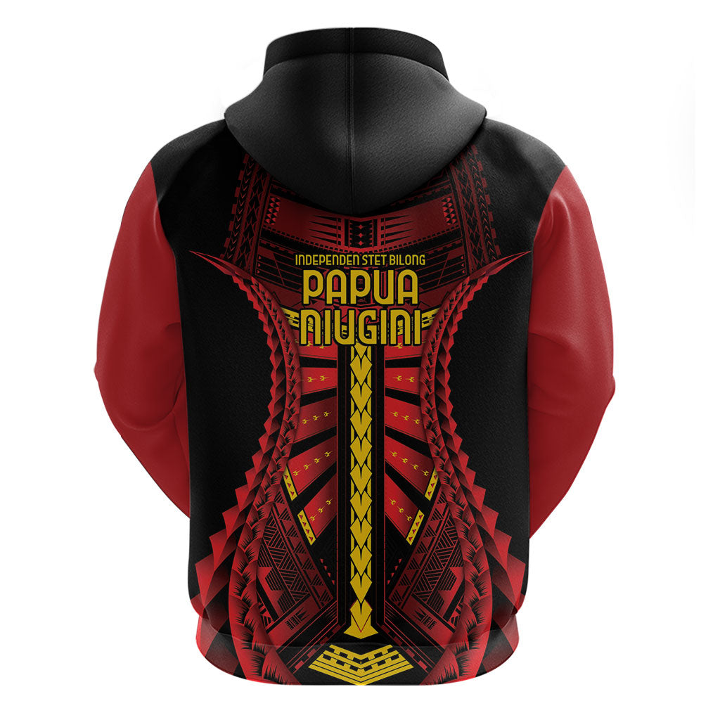 Independen Stet bilong Papua Niugini 1975 Hoodie Red Tribal Papua New Guinea Province Flag LT9 - Polynesian Pride