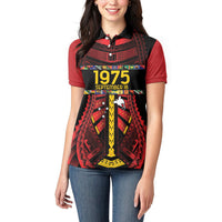 Independen Stet bilong Papua Niugini 1975 Women Polo Shirt Red Tribal Papua New Guinea Province Flag LT9 - Polynesian Pride