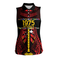 Independen Stet bilong Papua Niugini 1975 Women Sleeveless Polo Shirt Red Tribal Papua New Guinea Province Flag LT9 Female Red - Polynesian Pride