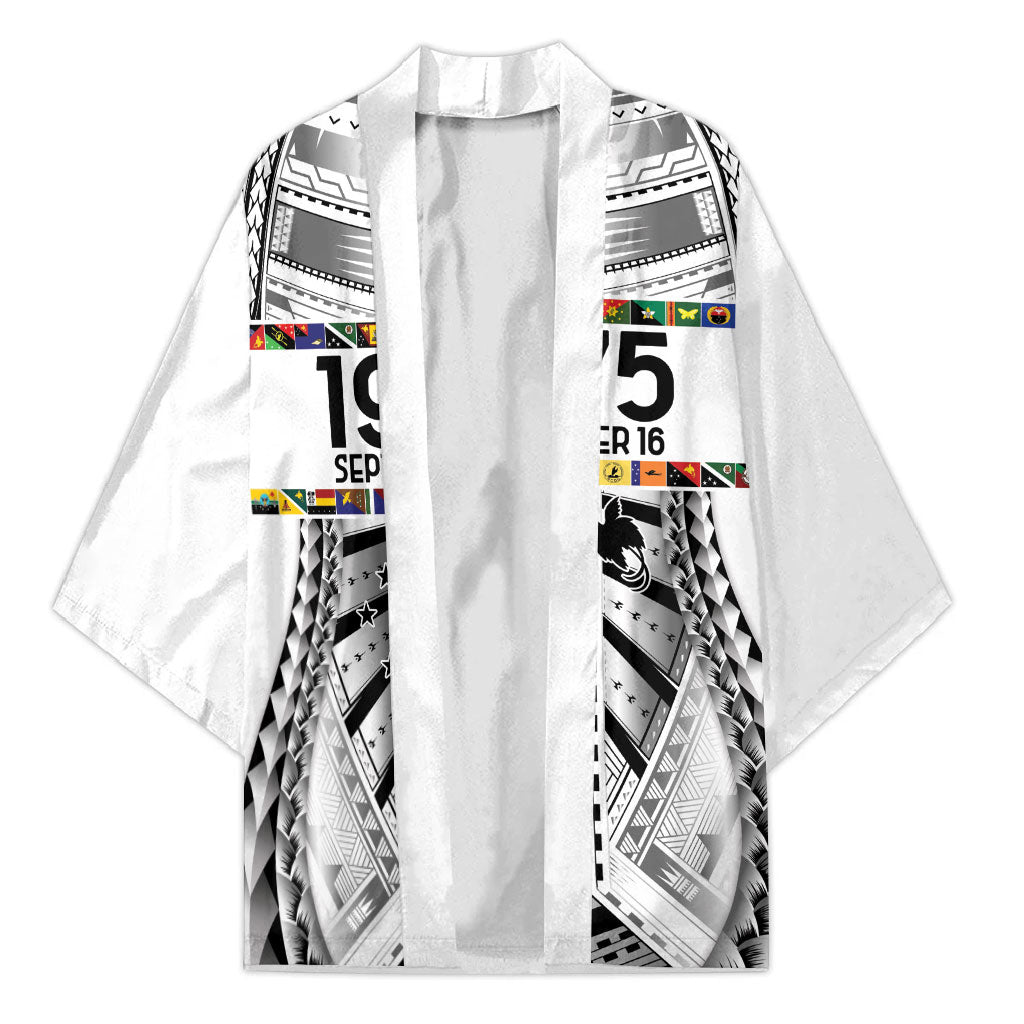 Independen Stet bilong Papua Niugini 1975 Kimono White Tribal Papua New Guinea Province Flag LT9 Unisex White - Polynesian Pride