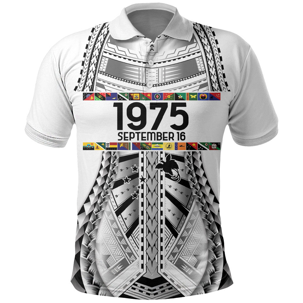 Independen Stet bilong Papua Niugini 1975 Polo Shirt White Tribal Papua New Guinea Province Flag LT9 White - Polynesian Pride