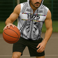 Independen Stet bilong Papua Niugini 1975 Sleeveless Zip Hoodie White Tribal Papua New Guinea Province Flag LT9 - Polynesian Pride
