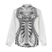 Independen Stet bilong Papua Niugini 1975 Women Casual Shirt White Tribal Papua New Guinea Province Flag LT9 - Polynesian Pride