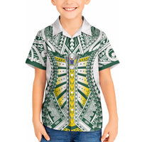 Cook Islands 1965 National Pride Hawaiian Shirt White Tribal Pattern LT9 - Polynesian Pride