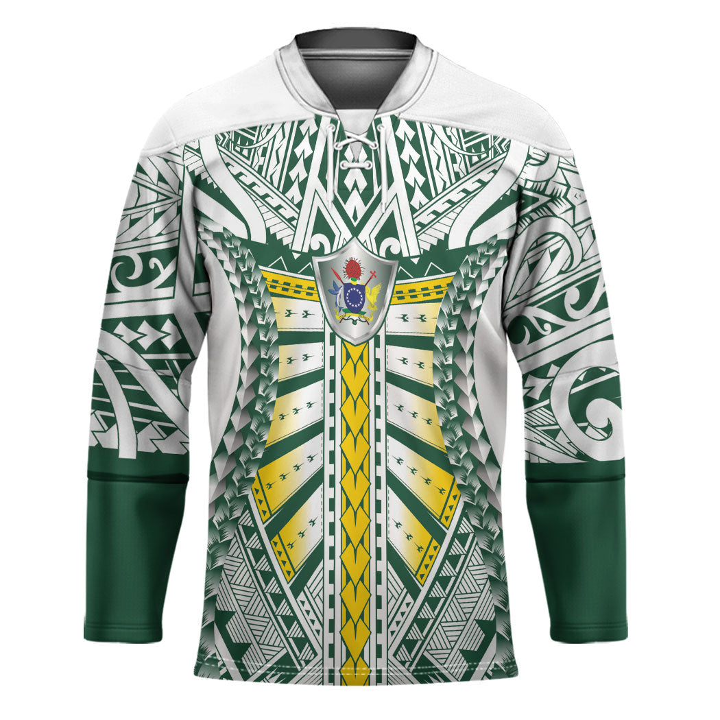 Cook Islands 1965 National Pride Hockey Jersey White Tribal Pattern LT9 Unisex White - Polynesian Pride