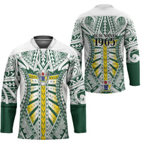 Cook Islands 1965 National Pride Hockey Jersey White Tribal Pattern LT9 - Polynesian Pride