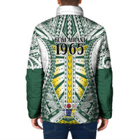 Cook Islands 1965 National Pride Padded Jacket White Tribal Pattern LT9 - Polynesian Pride