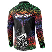 Personalised New Caledonia All Saints Day Button Sweatshirt Candle Light with Polynesian Style