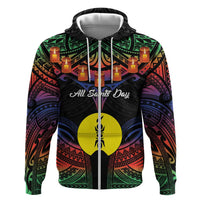 Personalised New Caledonia All Saints Day Hoodie Candle Light with Polynesian Style
