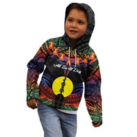 Personalised New Caledonia All Saints Day Kid Hoodie Candle Light with Polynesian Style