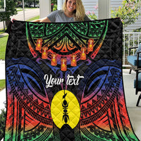 Personalised New Caledonia All Saints Day Quilt Candle Light with Polynesian Style
