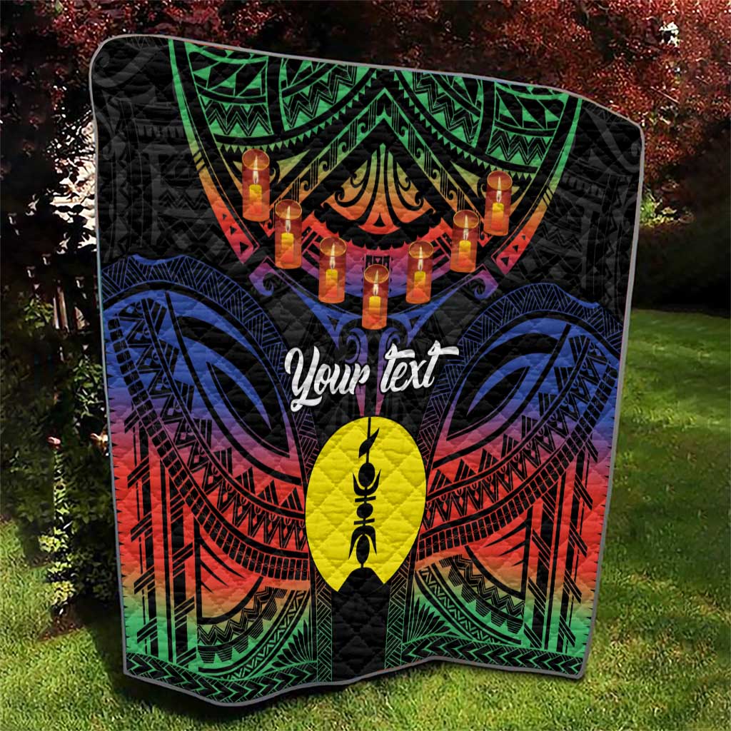Personalised New Caledonia All Saints Day Quilt Candle Light with Polynesian Style