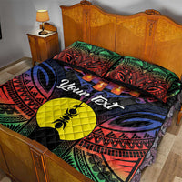 Personalised New Caledonia All Saints Day Quilt Bed Set Candle Light with Polynesian Style