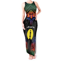 Personalised New Caledonia All Saints Day Tank Maxi Dress Candle Light with Polynesian Style