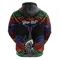 Personalised New Caledonia All Saints Day Zip Hoodie Candle Light with Polynesian Style