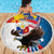 Personalized Filipino-American Beach Blanket The Eight-Rayed Sun with Bald Eagle