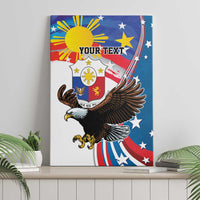 Personalized Filipino-American Canvas Wall Art The Eight-Rayed Sun with Bald Eagle LT9 - Polynesian Pride