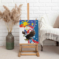 Personalized Filipino-American Canvas Wall Art The Eight-Rayed Sun with Bald Eagle LT9 - Polynesian Pride