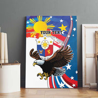 Personalized Filipino-American Canvas Wall Art The Eight-Rayed Sun with Bald Eagle LT9 - Polynesian Pride
