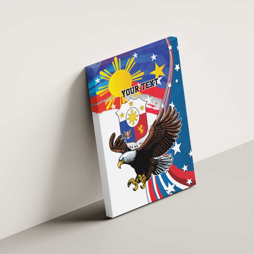 Personalized Filipino-American Canvas Wall Art The Eight-Rayed Sun with Bald Eagle LT9 - Polynesian Pride