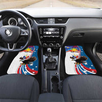 Personalized Filipino-American Car Mats The Eight-Rayed Sun with Bald Eagle LT9 Set 2pcs - Front Blue - Polynesian Pride