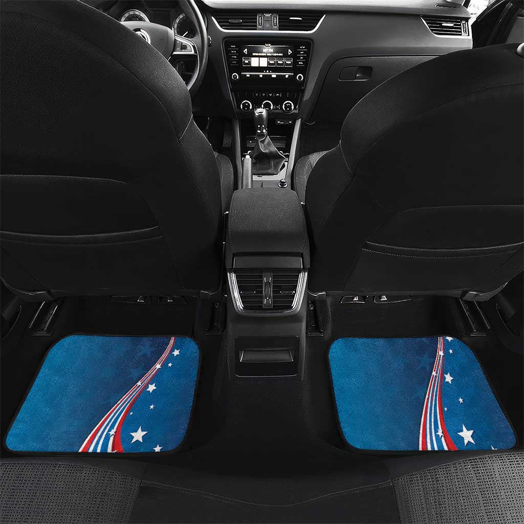 Personalized Filipino-American Car Mats The Eight-Rayed Sun with Bald Eagle LT9 Set 2pcs - Back Blue - Polynesian Pride