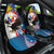 Personalized Filipino-American Car Seat Cover The Eight-Rayed Sun with Bald Eagle