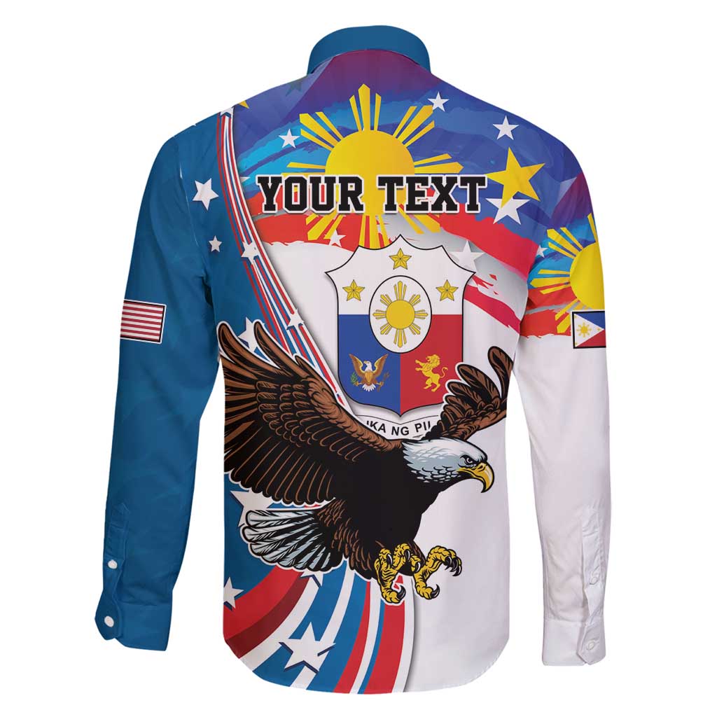 Personalized Filipino-American Family Matching Summer Maxi Dress and Hawaiian Shirt The Eight-Rayed Sun with Bald Eagle LT9 - Polynesian Pride